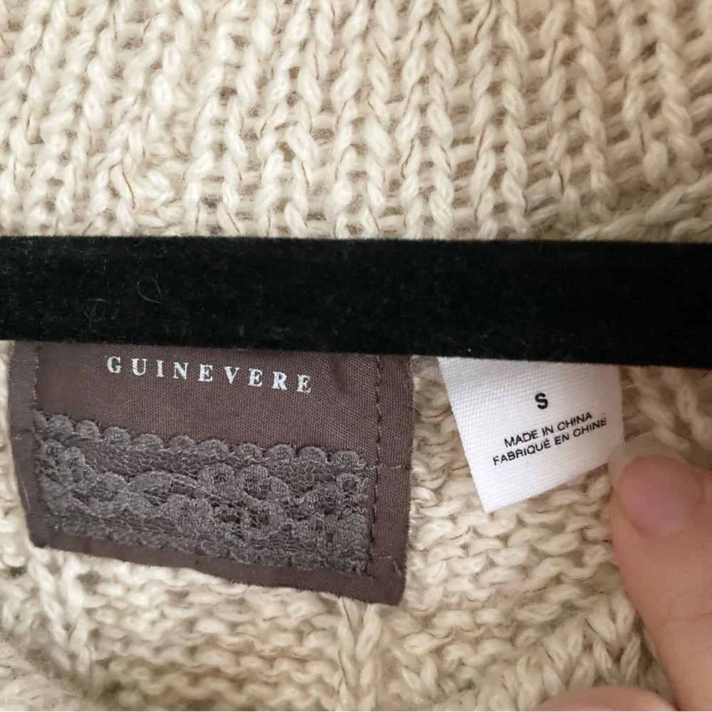 Anthropologie Guinevere Cowl Mohair Wool Knit Oat Sweater Women’s Size Sm Boho